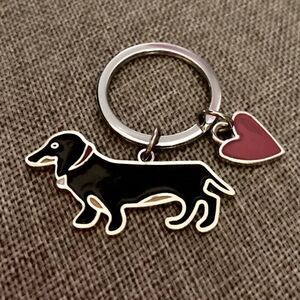 Dachshund Dog Heart Keychain